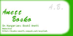 anett bosko business card